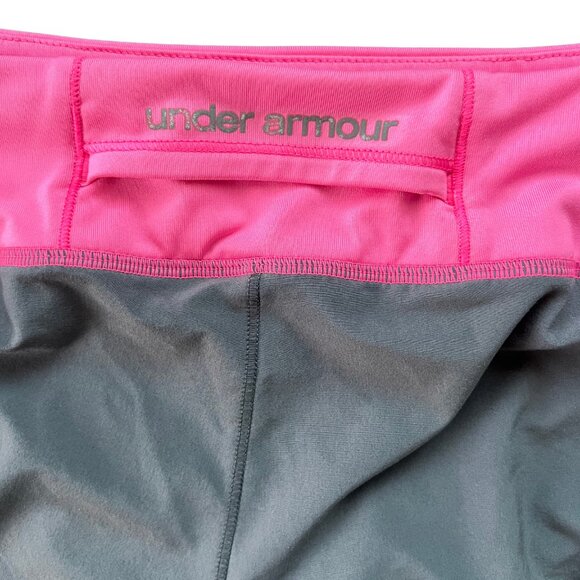 Under Armor Women’s Running Shorts Grey And Pink Heat Gear Size M - Picture 4 of 5